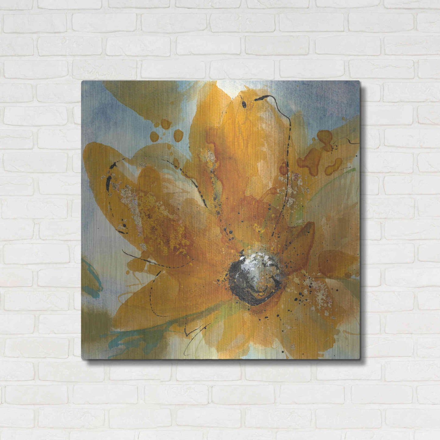 Luxe Metal Art 'Amber Gold I' by Chris Paschke, Metal Wall Art,36x36