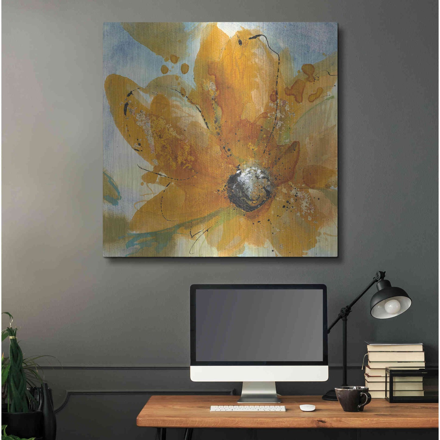 Luxe Metal Art 'Amber Gold I' by Chris Paschke, Metal Wall Art,36x36