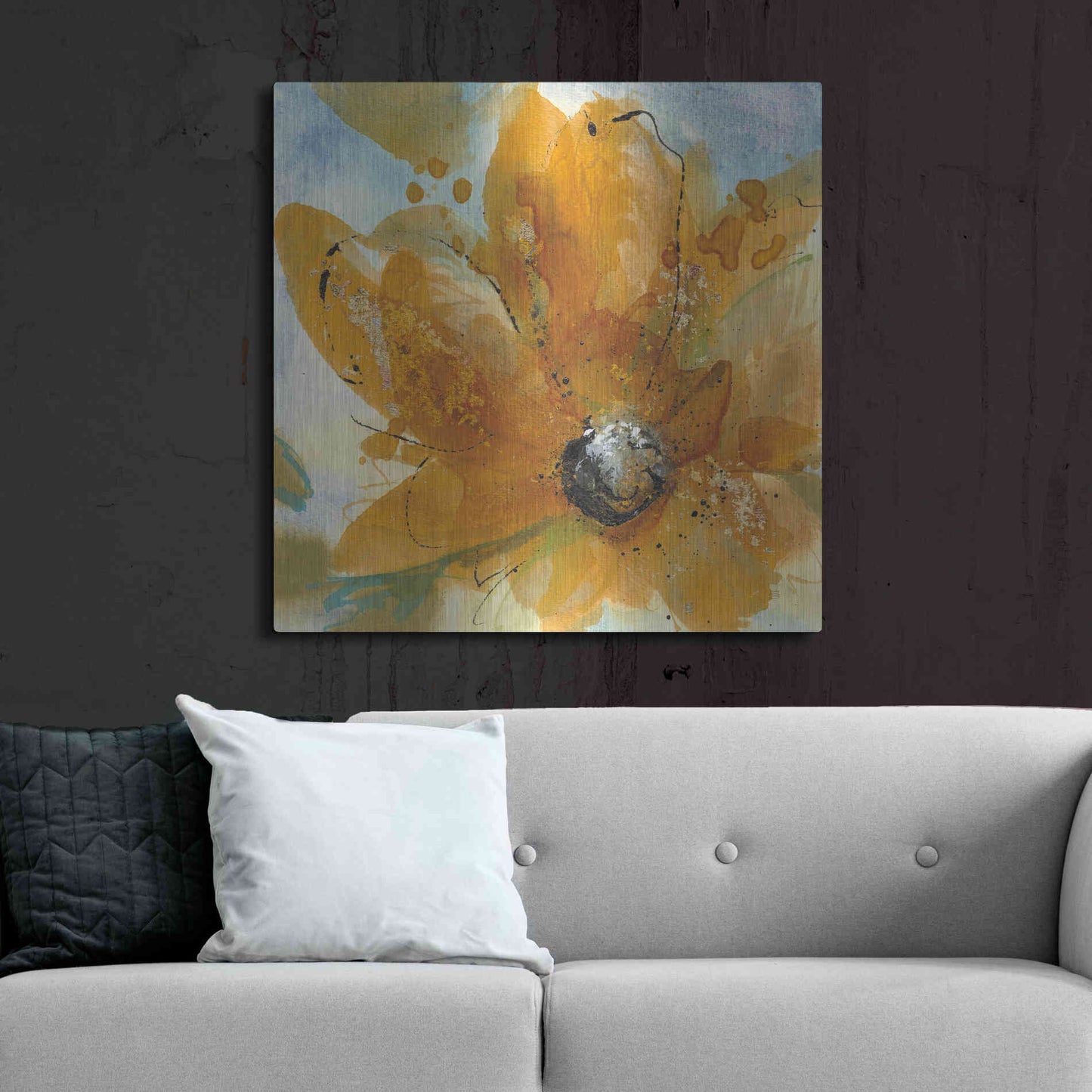 Luxe Metal Art 'Amber Gold I' by Chris Paschke, Metal Wall Art,36x36