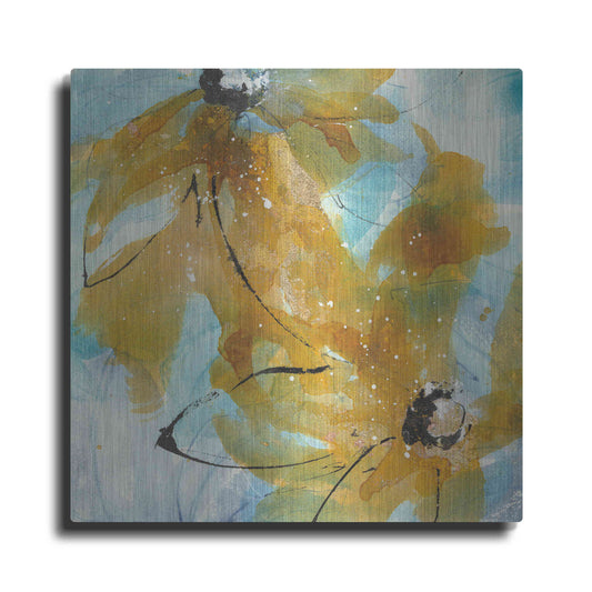 Luxe Metal Art 'Amber Blue I' by Chris Paschke, Metal Wall Art