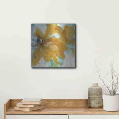 Luxe Metal Art 'Amber Blue II' by Chris Paschke, Metal Wall Art,12x12