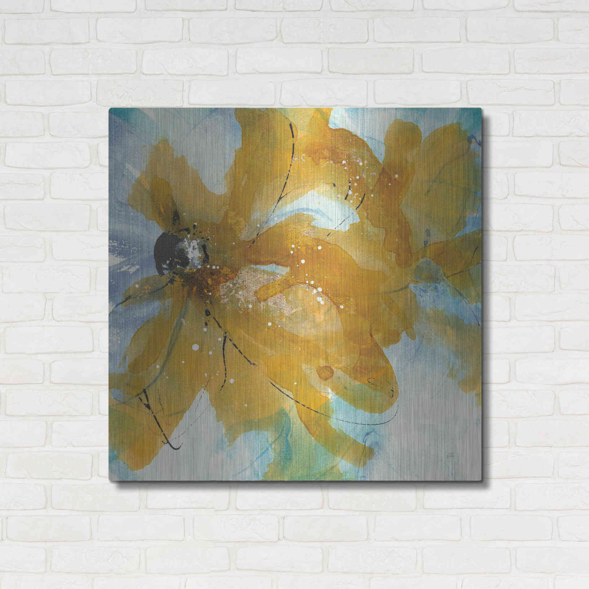 Luxe Metal Art 'Amber Blue II' by Chris Paschke, Metal Wall Art,36x36