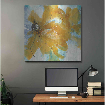 Luxe Metal Art 'Amber Blue II' by Chris Paschke, Metal Wall Art,36x36