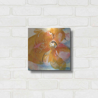 Luxe Metal Art 'Amber Wash Flower I' by Chris Paschke, Metal Wall Art,12x12