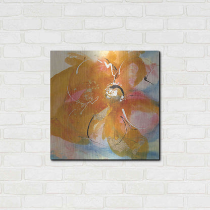 Luxe Metal Art 'Amber Wash Flower I' by Chris Paschke, Metal Wall Art,24x24