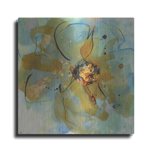 Luxe Metal Art 'Amber and Leaf I' by Chris Paschke, Metal Wall Art