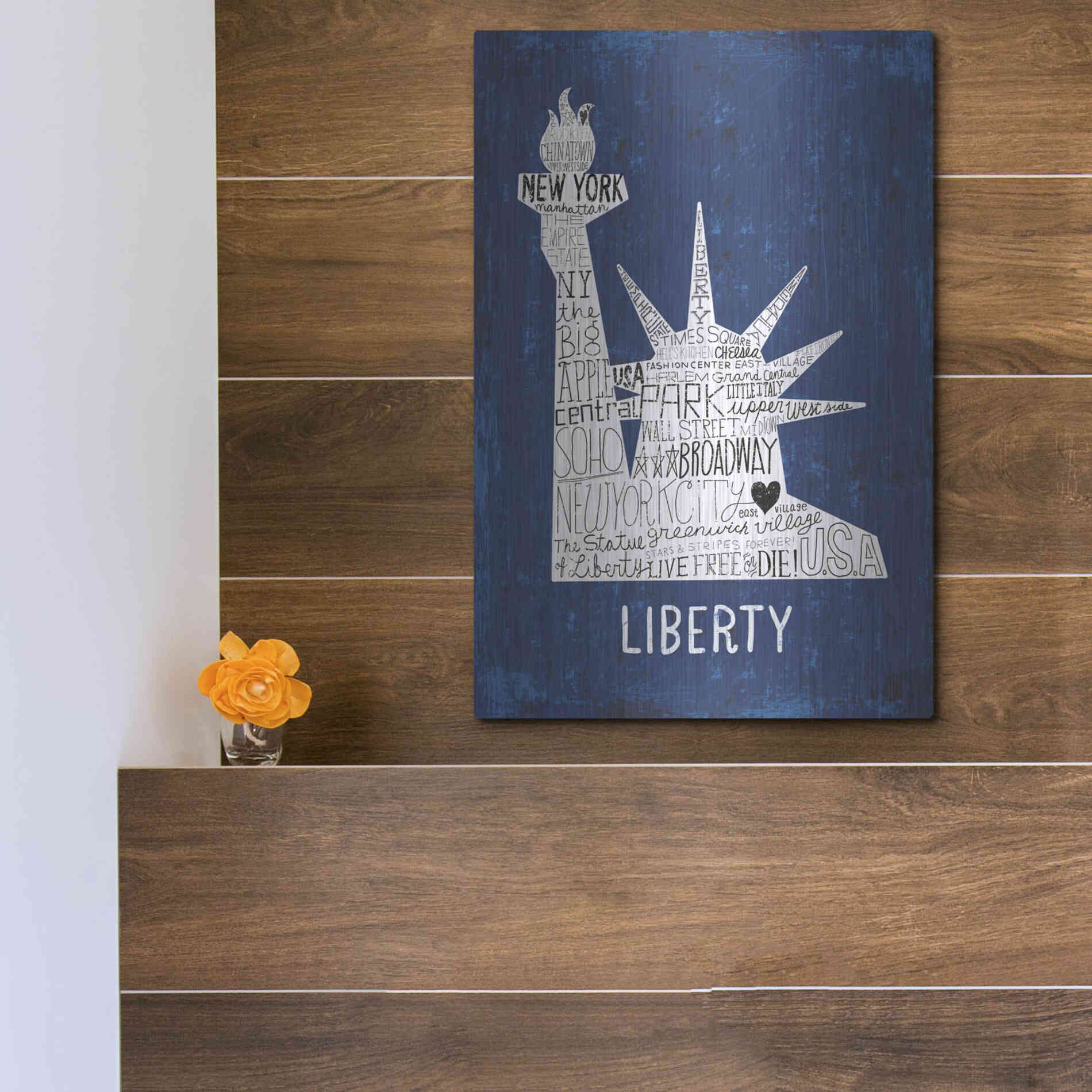 Luxe Metal Art 'Iconic NYC II' by Michael Mullan, Metal Wall Art,12x16