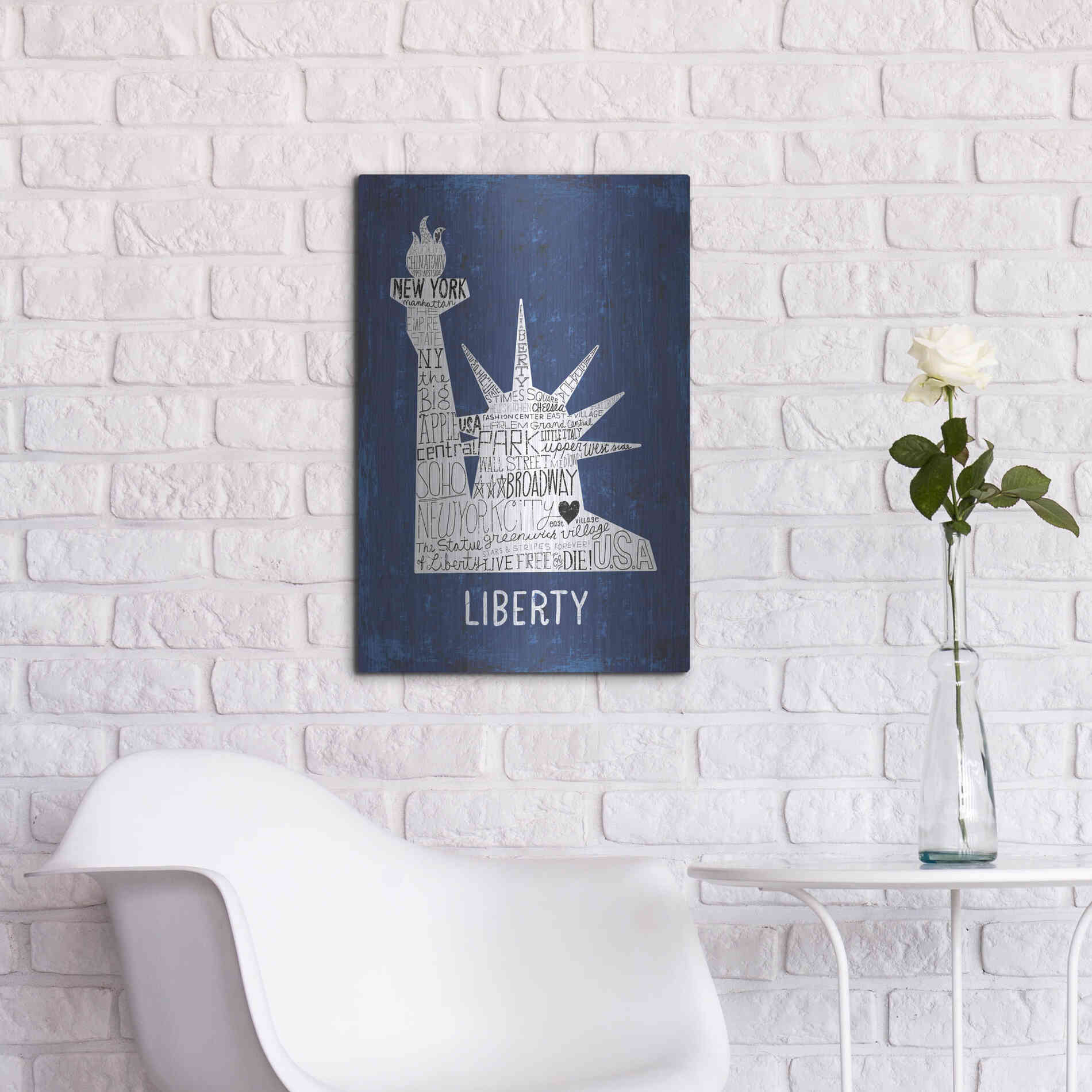 Luxe Metal Art 'Iconic NYC II' by Michael Mullan, Metal Wall Art,16x24