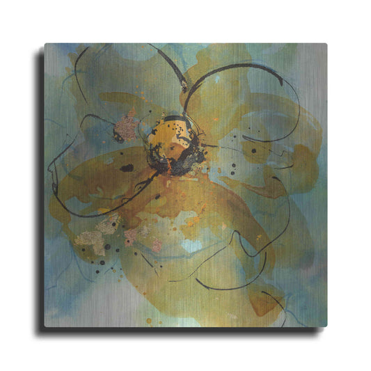Luxe Metal Art 'Amber and Leaf II' by Chris Paschke, Metal Wall Art