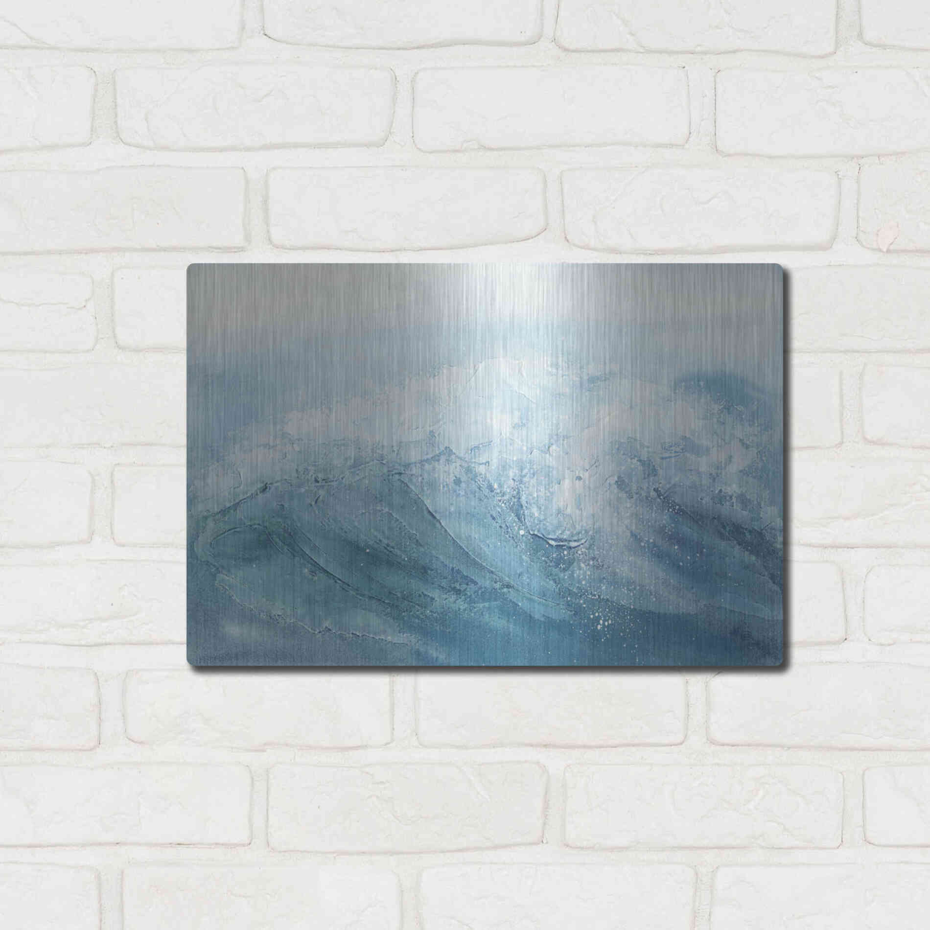 Luxe Metal Art 'Waves I' by Chris Paschke, Metal Wall Art,16x12