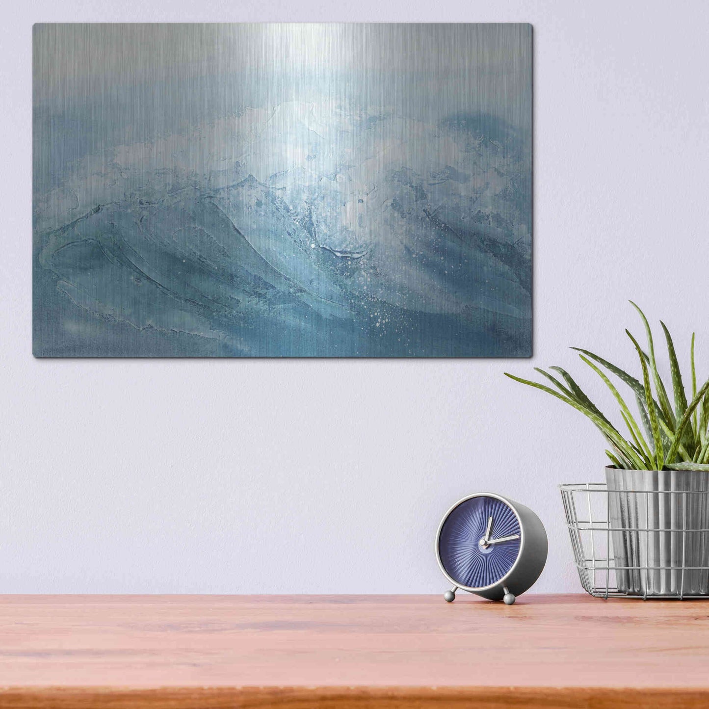 Luxe Metal Art 'Waves I' by Chris Paschke, Metal Wall Art,16x12