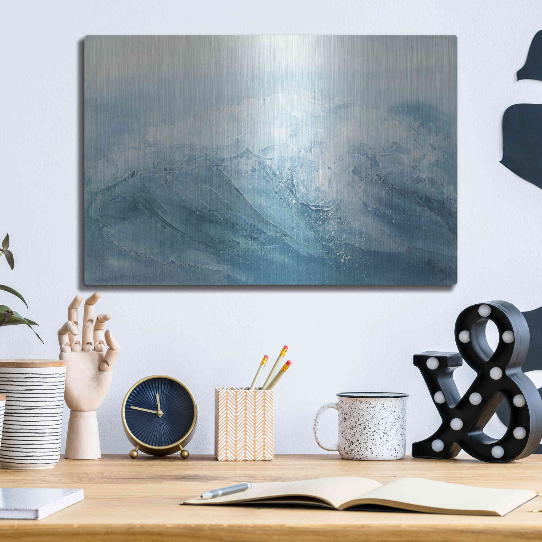 Luxe Metal Art 'Waves I' by Chris Paschke, Metal Wall Art,16x12