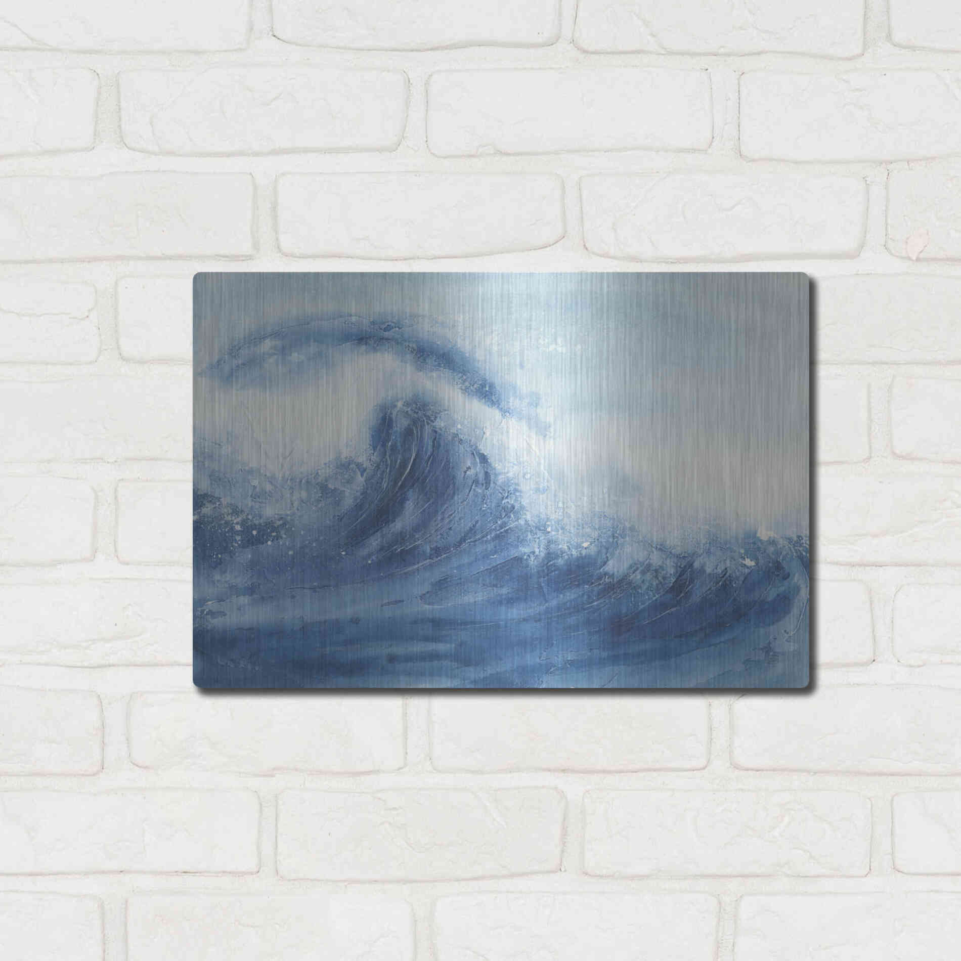 Luxe Metal Art 'Waves II' by Chris Paschke, Metal Wall Art,16x12