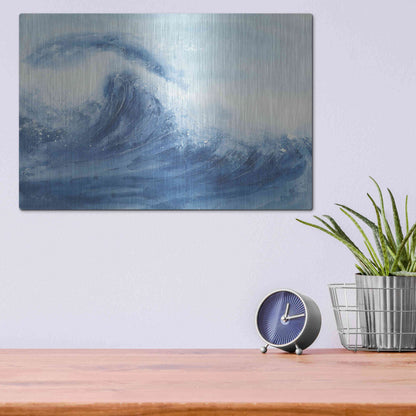 Luxe Metal Art 'Waves II' by Chris Paschke, Metal Wall Art,16x12