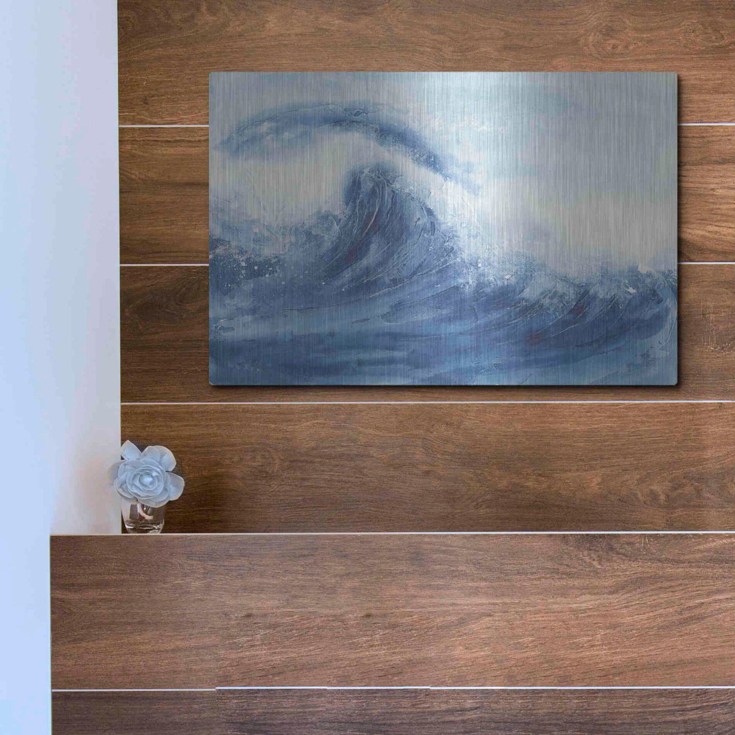 Luxe Metal Art 'Waves II' by Chris Paschke, Metal Wall Art,16x12