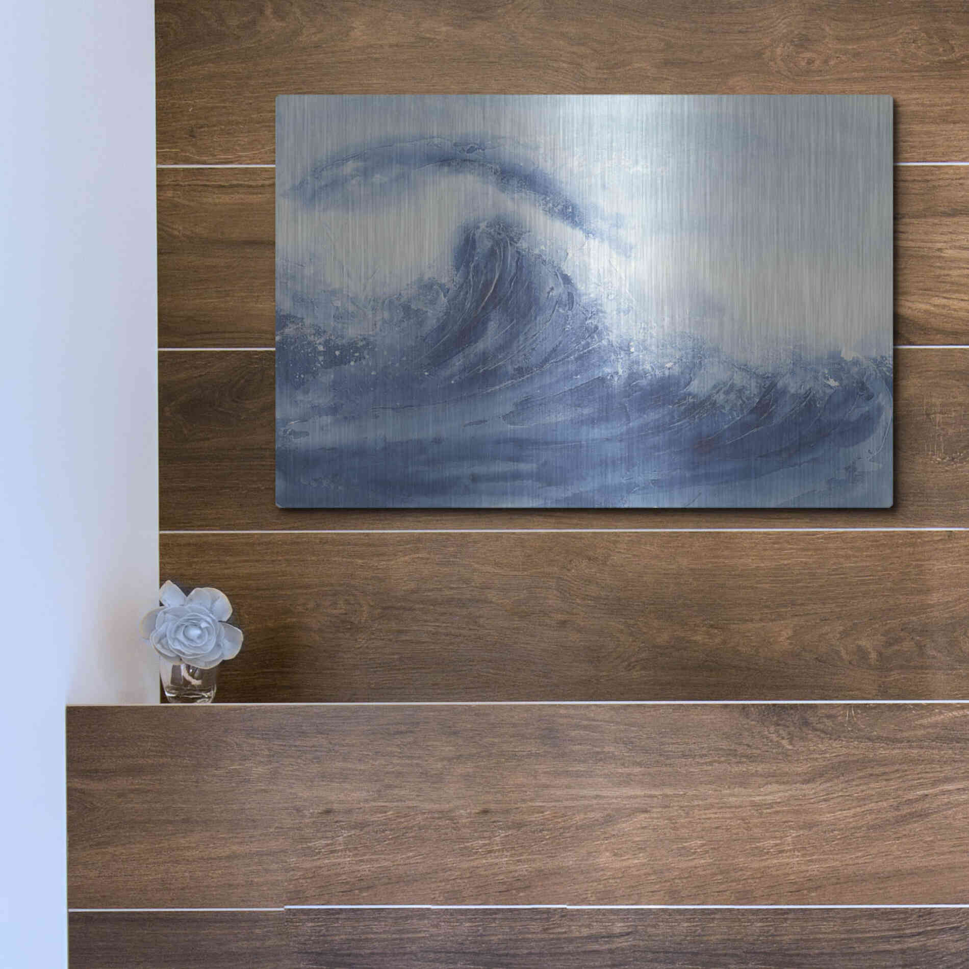 Luxe Metal Art 'Waves II' by Chris Paschke, Metal Wall Art,16x12