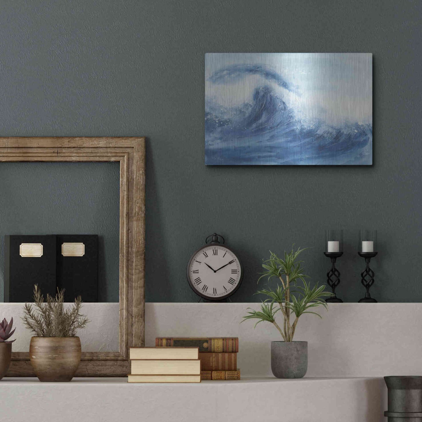 Luxe Metal Art 'Waves II' by Chris Paschke, Metal Wall Art,16x12