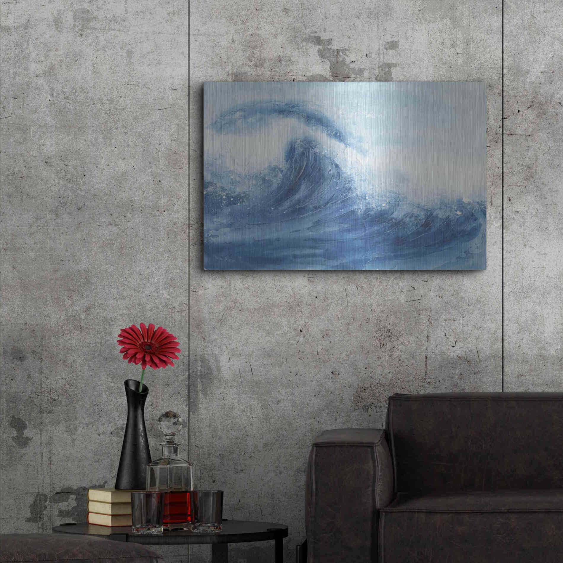 Luxe Metal Art 'Waves II' by Chris Paschke, Metal Wall Art,36x24