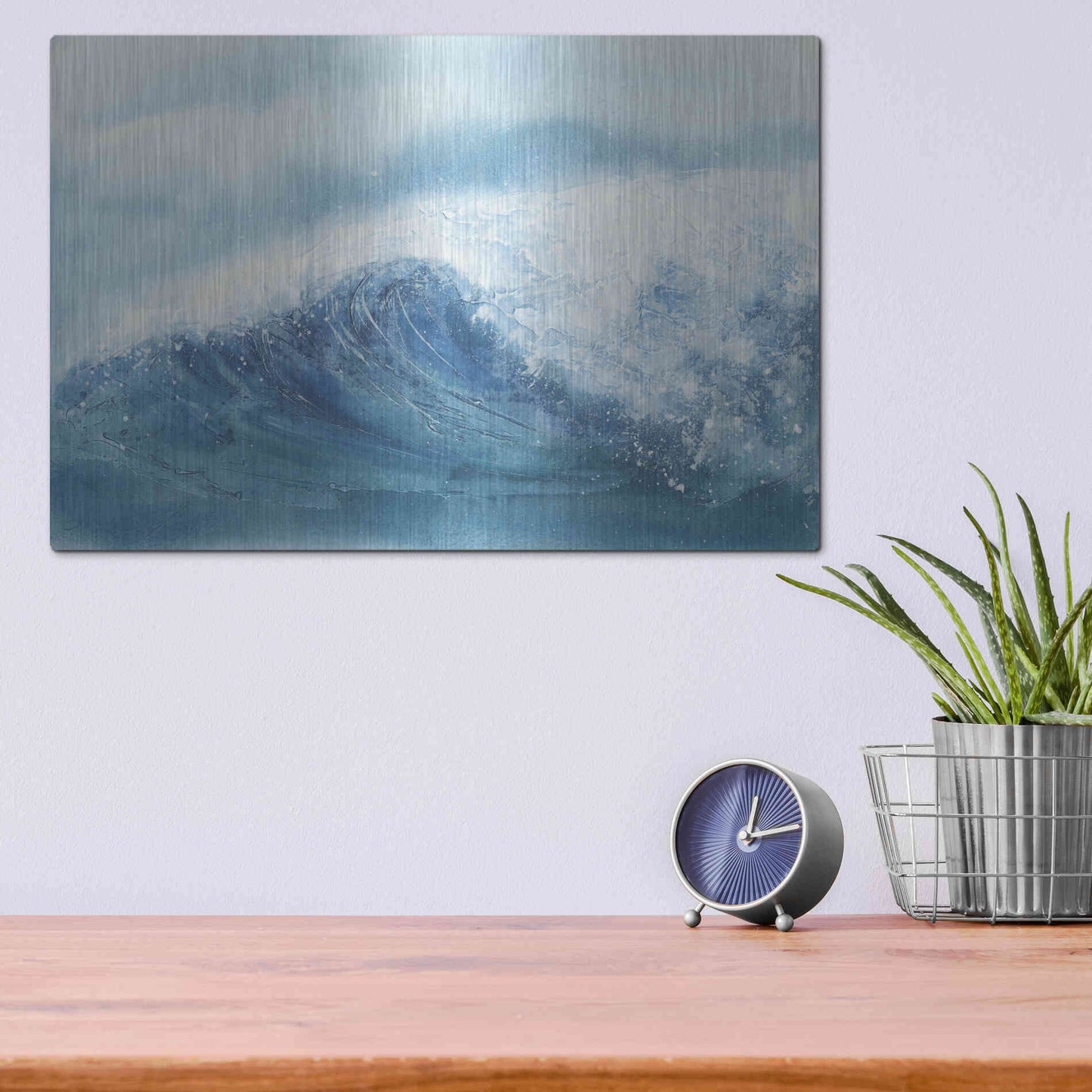 Luxe Metal Art 'Waves III' by Chris Paschke, Metal Wall Art,16x12