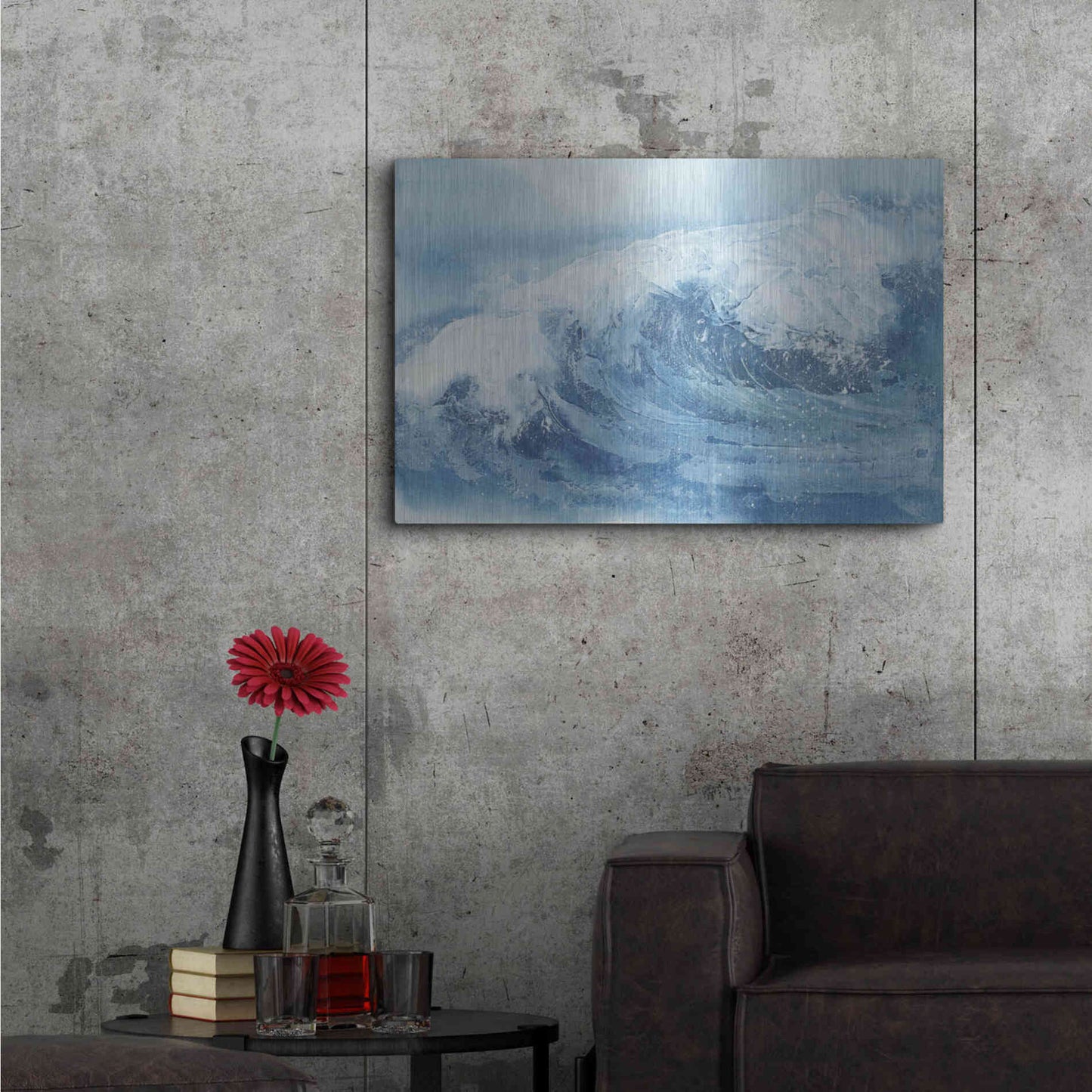 Luxe Metal Art 'Waves IV' by Chris Paschke, Metal Wall Art,36x24