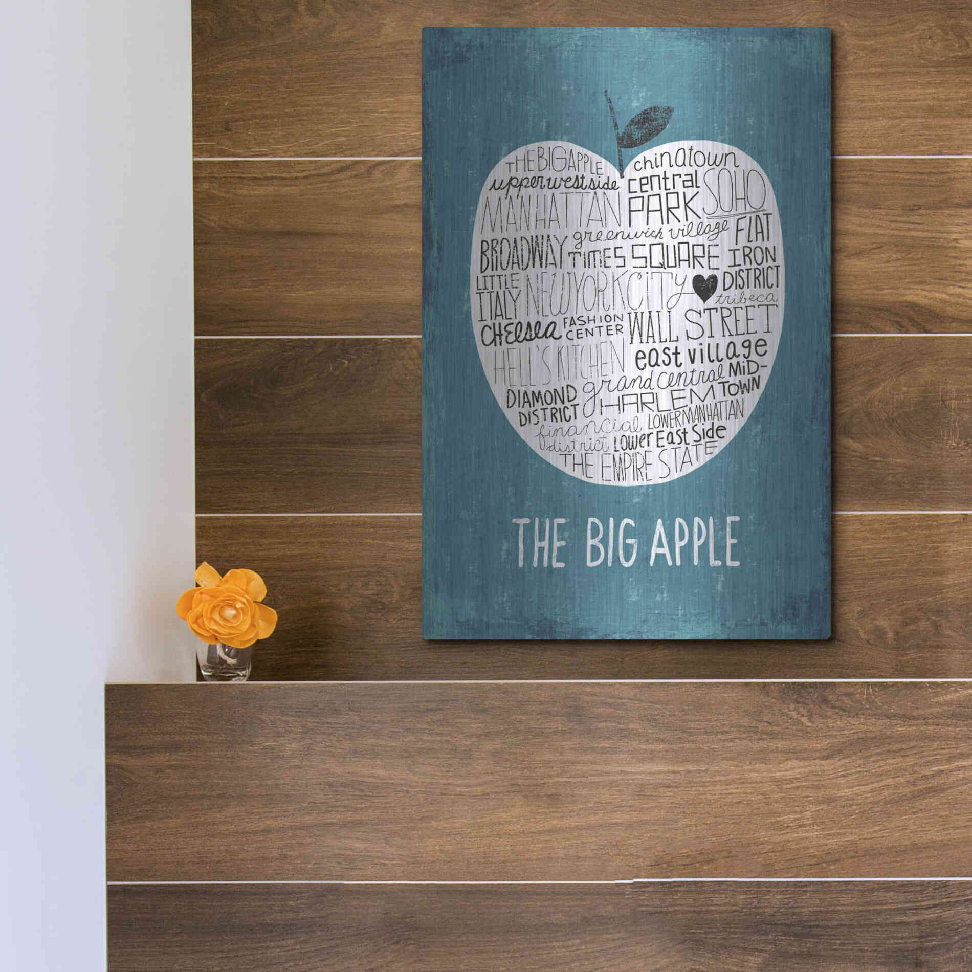 Luxe Metal Art 'Iconic NYC I' by Michael Mullan, Metal Wall Art,12x16