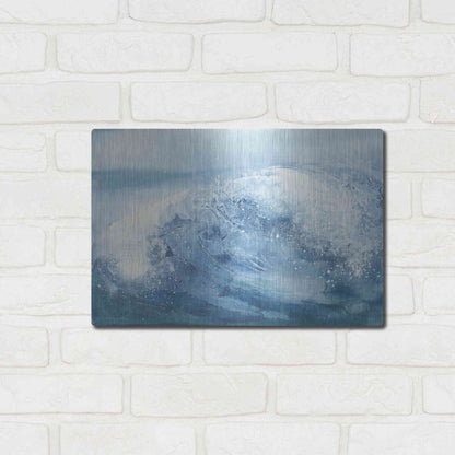 Luxe Metal Art 'In the Blue IV' by Chris Paschke, Metal Wall Art,16x12