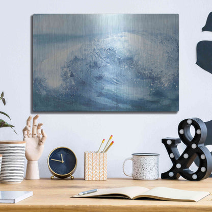 Luxe Metal Art 'In the Blue IV' by Chris Paschke, Metal Wall Art,16x12