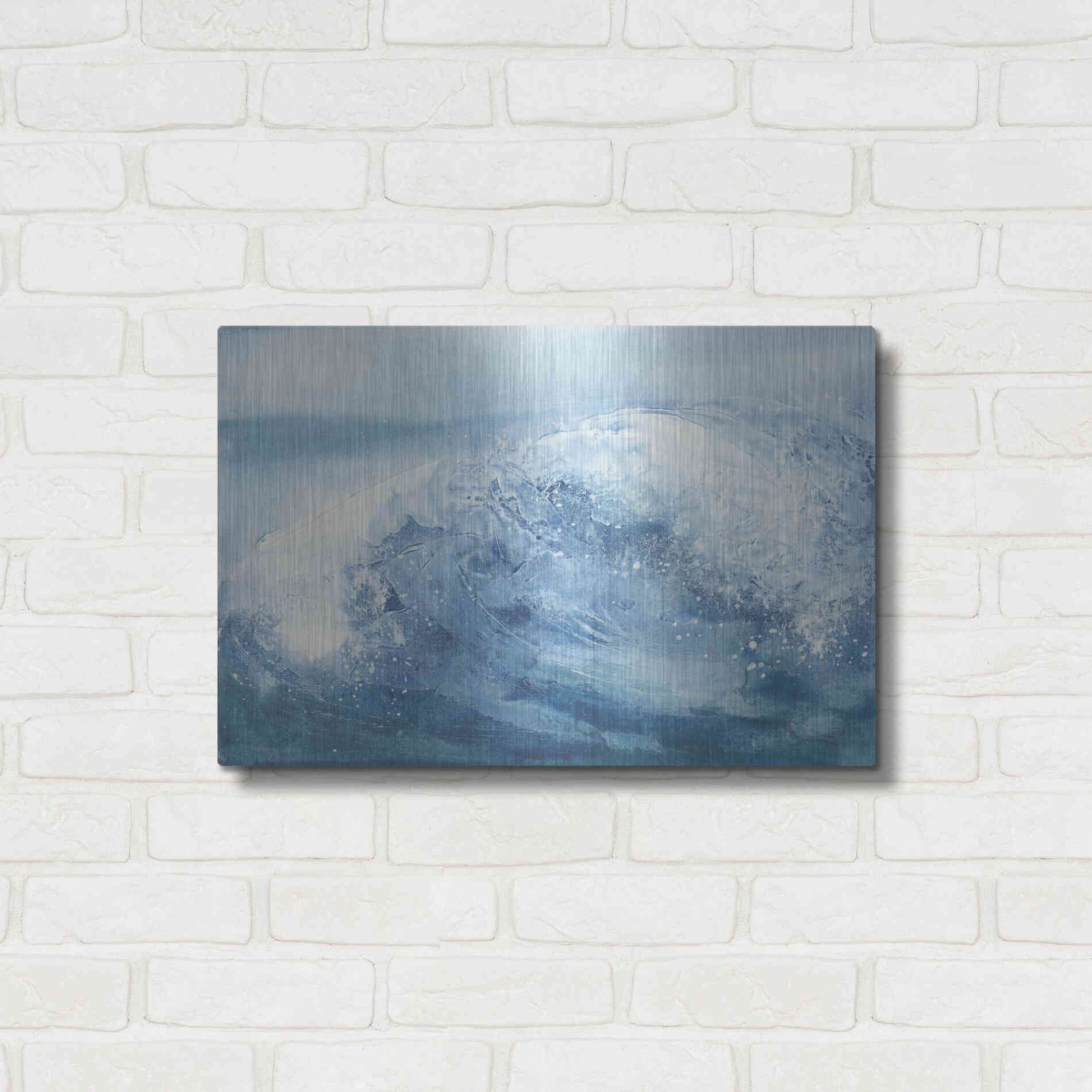 Luxe Metal Art 'In the Blue IV' by Chris Paschke, Metal Wall Art,24x16