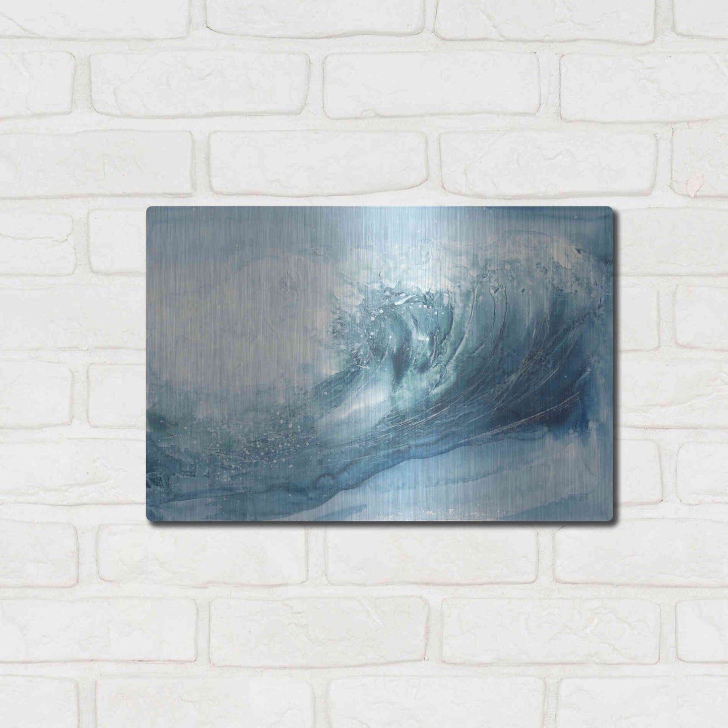 Luxe Metal Art 'In the Blue VI' by Chris Paschke, Metal Wall Art,16x12