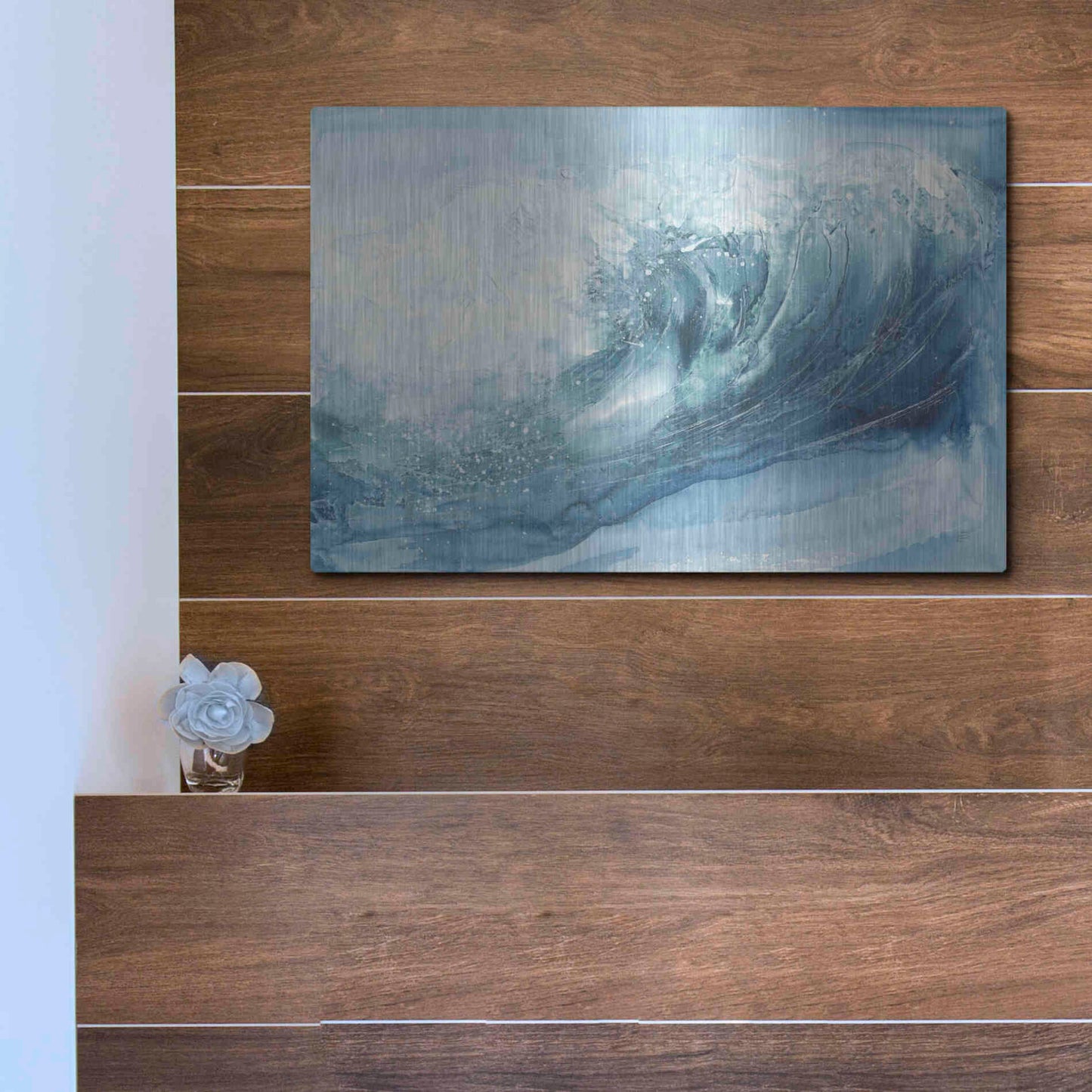 Luxe Metal Art 'In the Blue VI' by Chris Paschke, Metal Wall Art,16x12