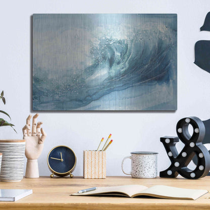 Luxe Metal Art 'In the Blue VI' by Chris Paschke, Metal Wall Art,16x12