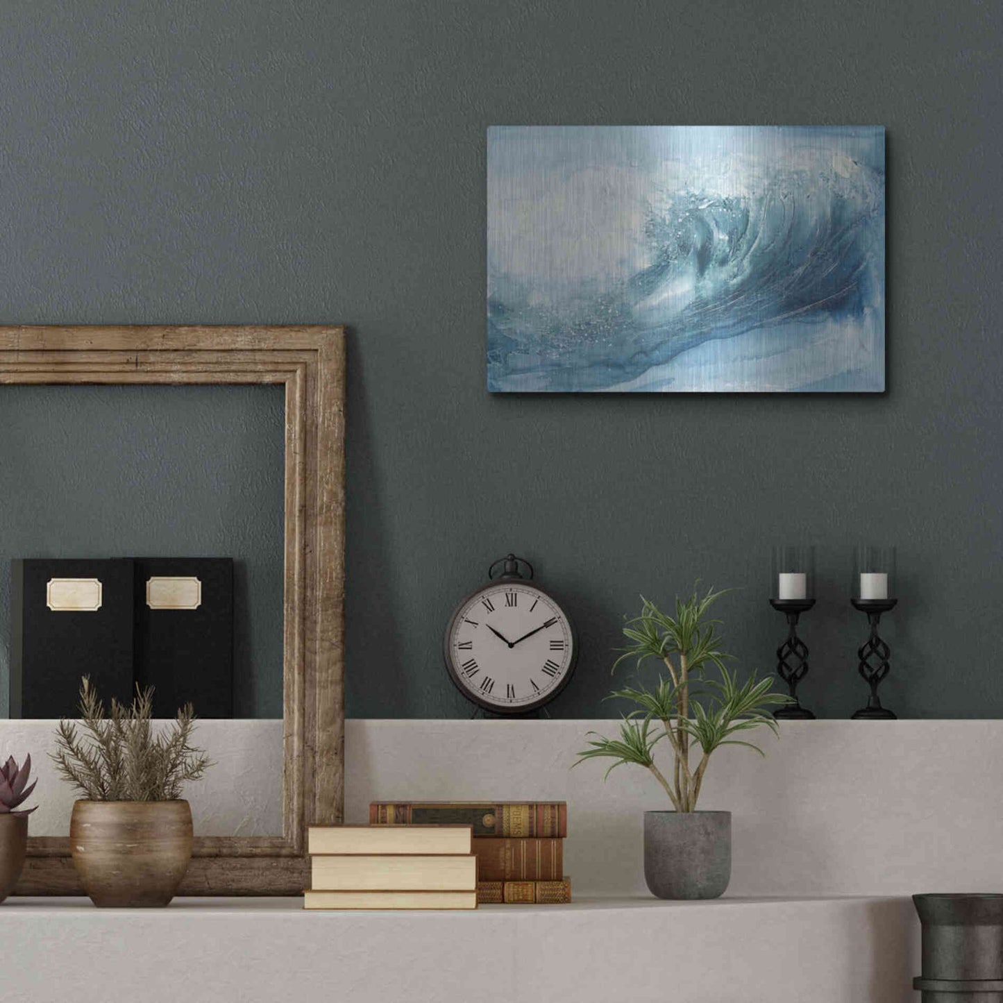 Luxe Metal Art 'In the Blue VI' by Chris Paschke, Metal Wall Art,16x12