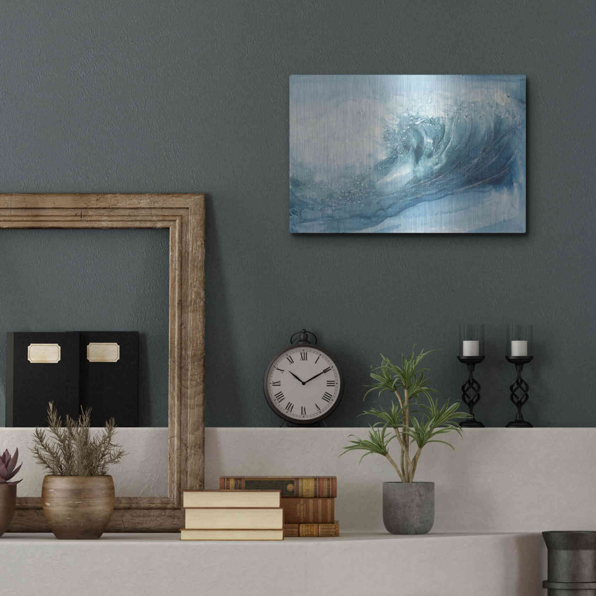 Luxe Metal Art 'In the Blue VI' by Chris Paschke, Metal Wall Art,16x12