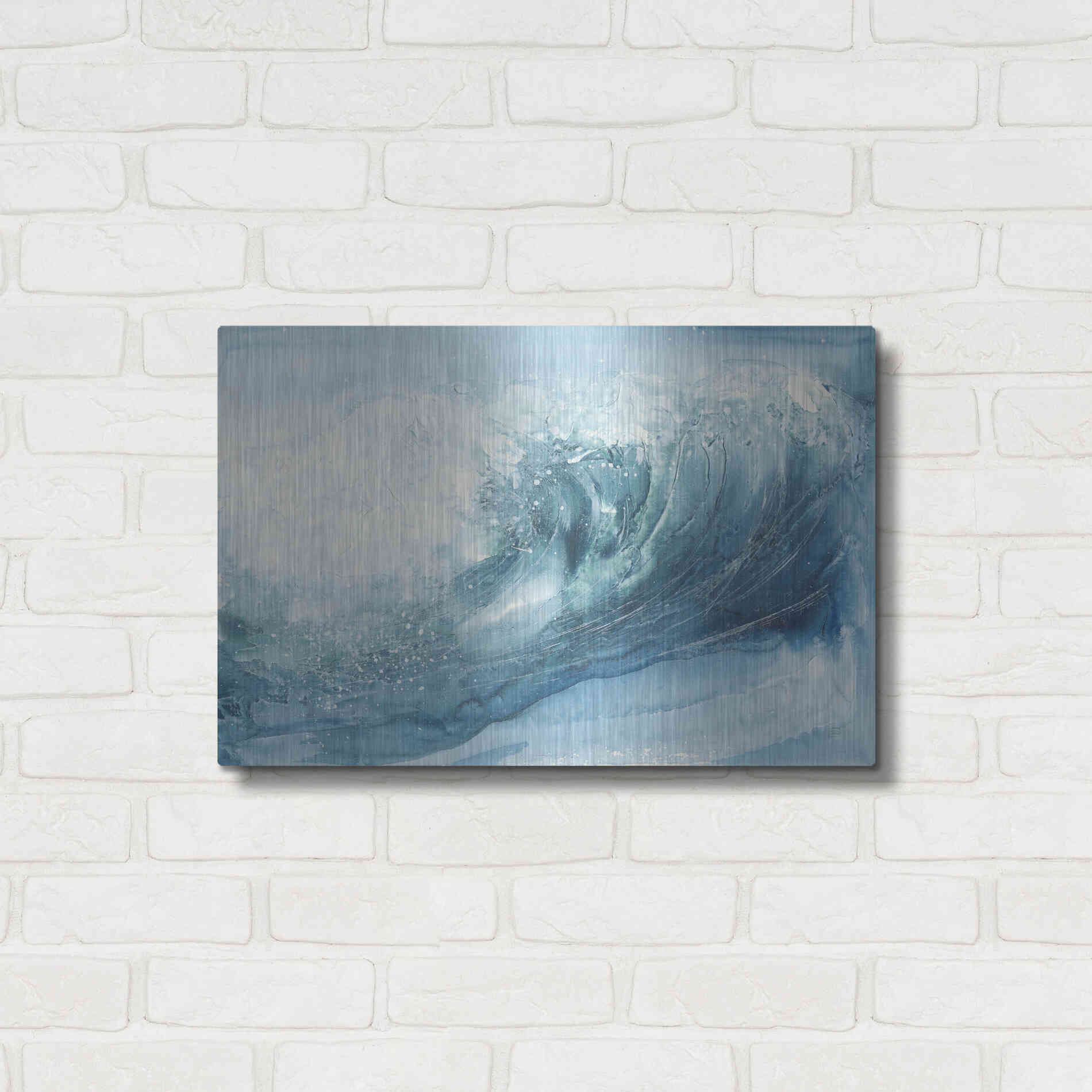 Luxe Metal Art 'In the Blue VI' by Chris Paschke, Metal Wall Art,24x16