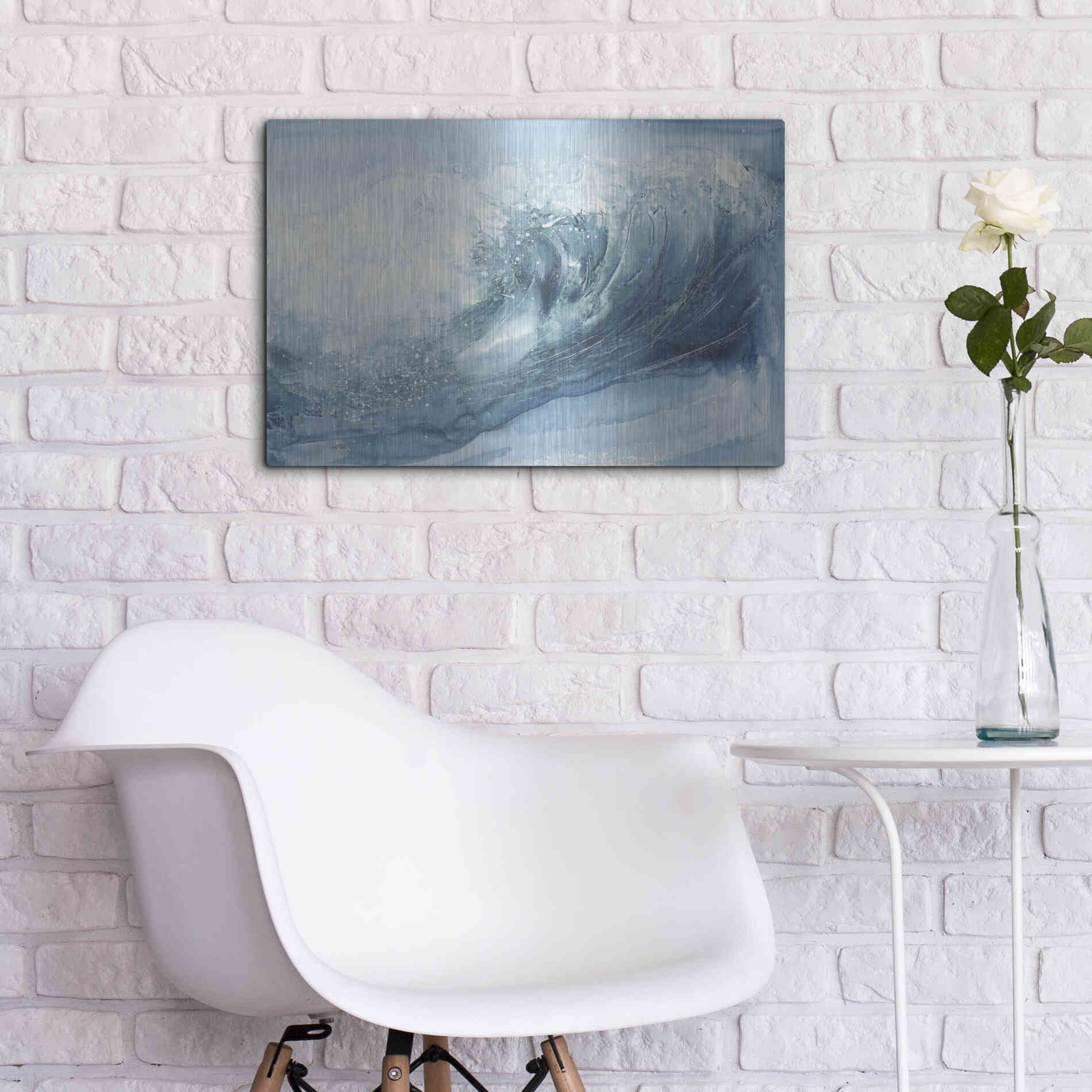 Luxe Metal Art 'In the Blue VI' by Chris Paschke, Metal Wall Art,24x16