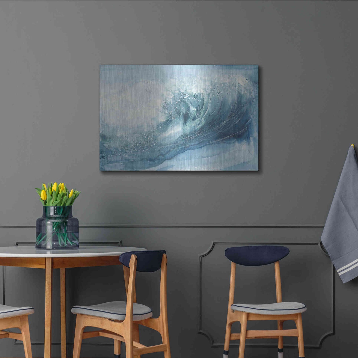 Luxe Metal Art 'In the Blue VI' by Chris Paschke, Metal Wall Art,36x24