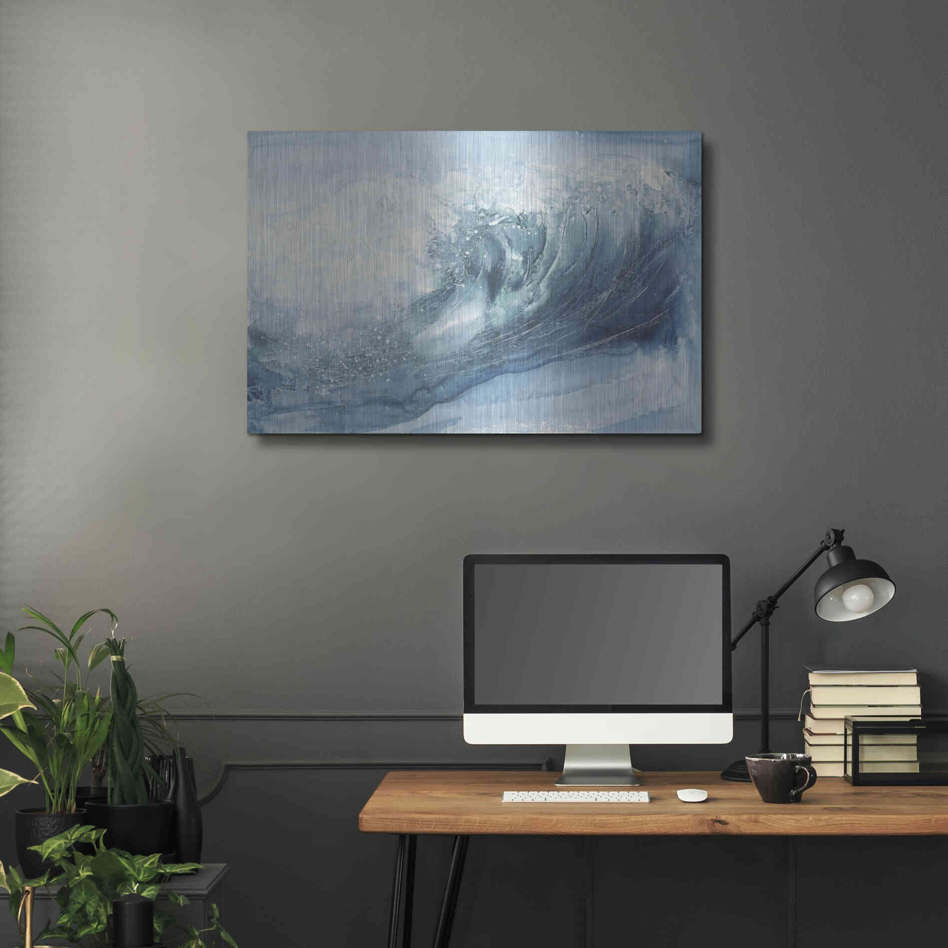 Luxe Metal Art 'In the Blue VI' by Chris Paschke, Metal Wall Art,36x24