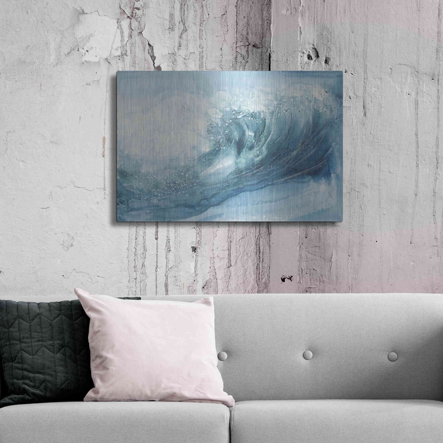 Luxe Metal Art 'In the Blue VI' by Chris Paschke, Metal Wall Art,36x24