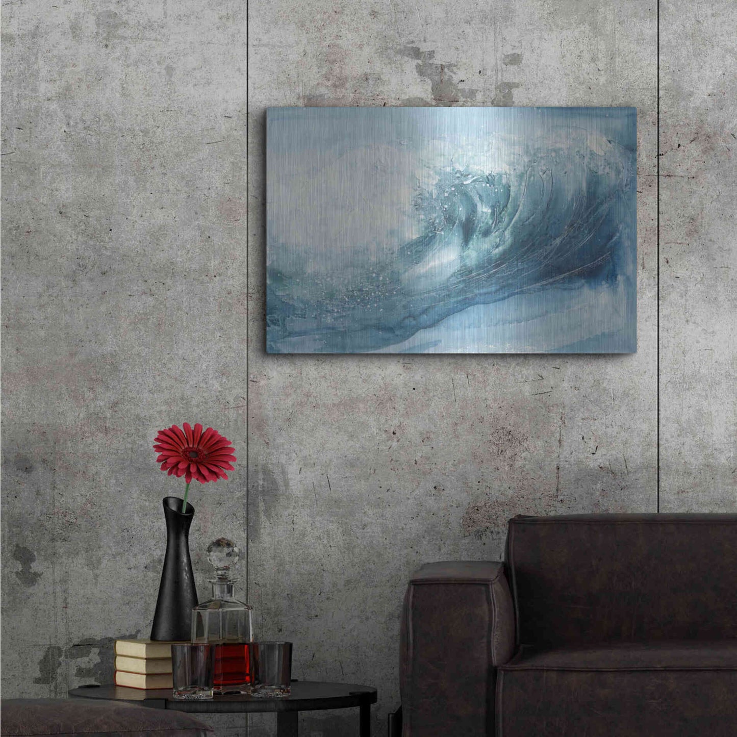 Luxe Metal Art 'In the Blue VI' by Chris Paschke, Metal Wall Art,36x24