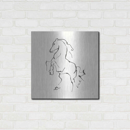 Luxe Metal Art 'Line Horse I' by Chris Paschke, Metal Wall Art,24x24