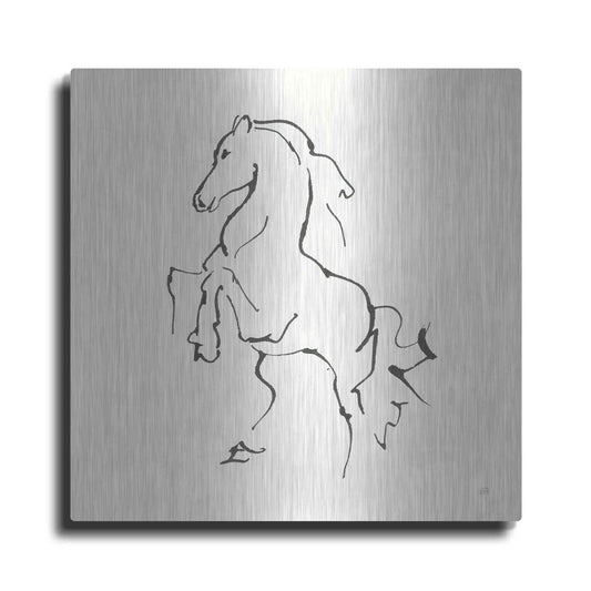 Luxe Metal Art 'Line Horse I' by Chris Paschke, Metal Wall Art