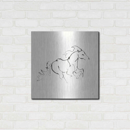 Luxe Metal Art 'Line Horse II' by Chris Paschke, Metal Wall Art,24x24