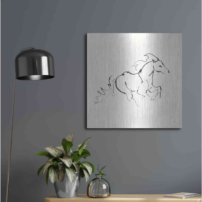 Luxe Metal Art 'Line Horse II' by Chris Paschke, Metal Wall Art,24x24