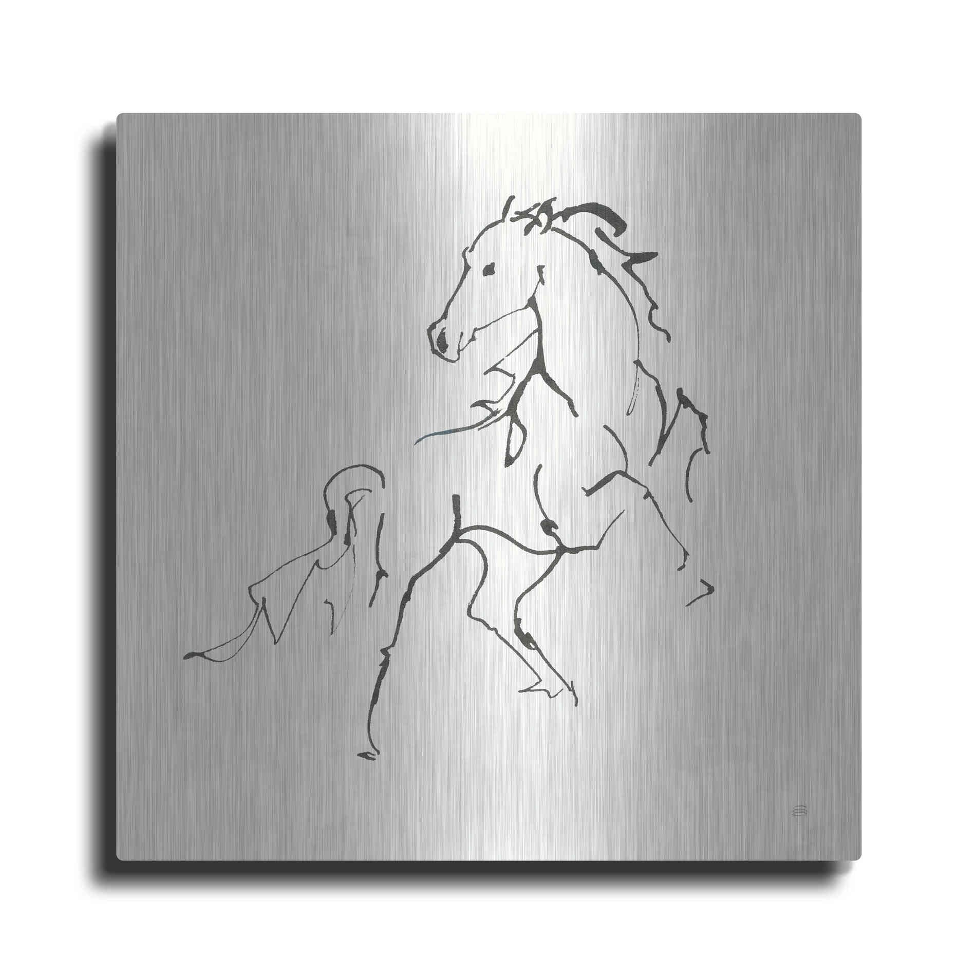 Luxe Metal Art 'Line Horse IV' by Chris Paschke, Metal Wall Art