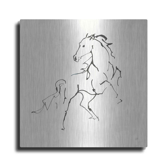 Luxe Metal Art 'Line Horse IV' by Chris Paschke, Metal Wall Art