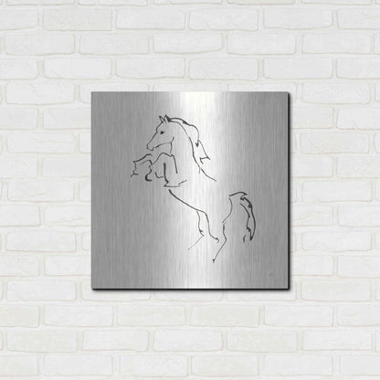 Luxe Metal Art 'Line Horse IX' by Chris Paschke, Metal Wall Art,24x24