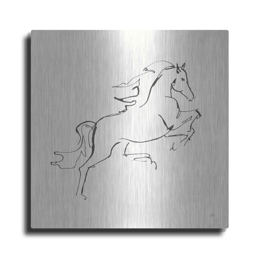 Luxe Metal Art 'Line Horse VI' by Chris Paschke, Metal Wall Art