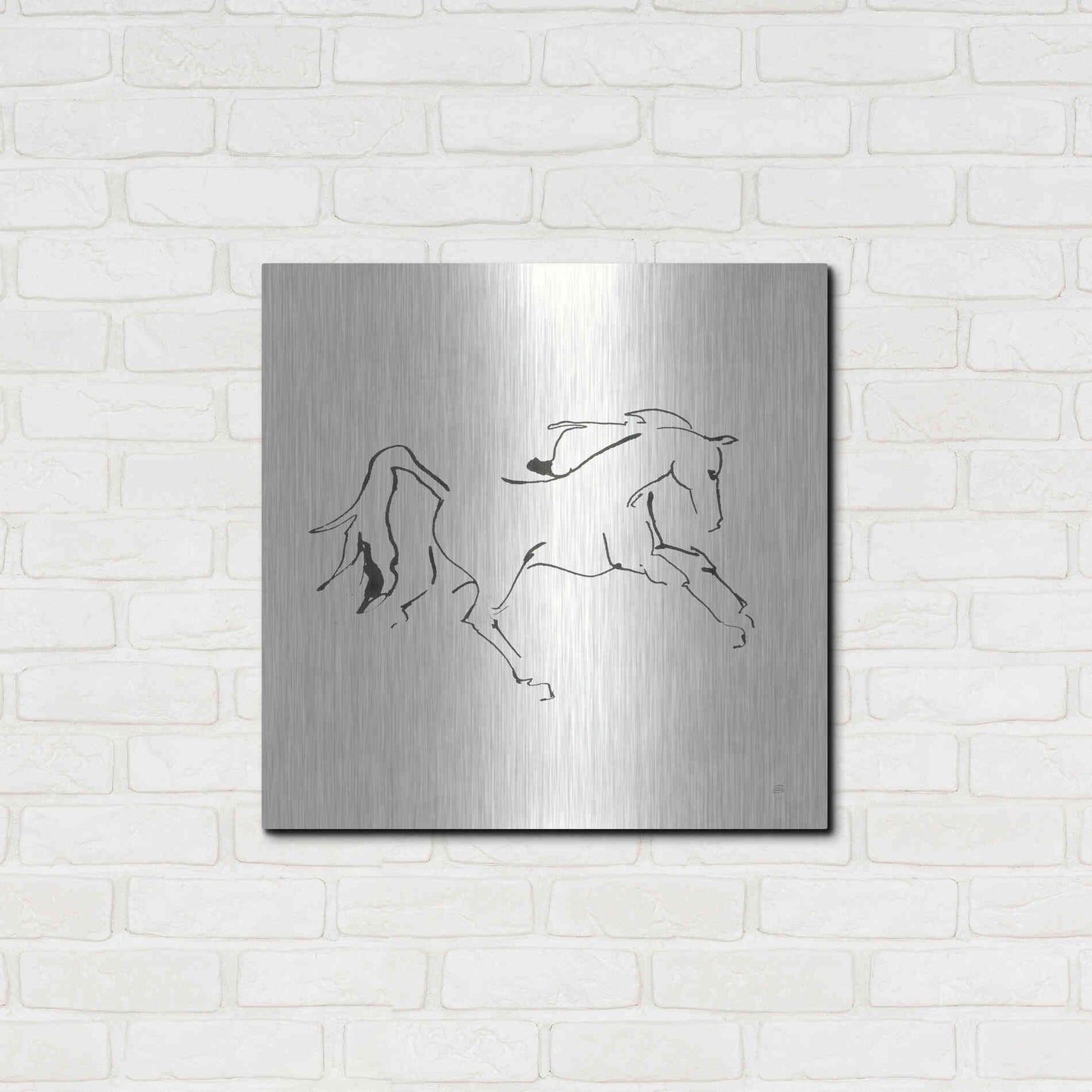 Luxe Metal Art 'Line Horse VII' by Chris Paschke, Metal Wall Art,24x24