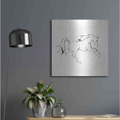 Luxe Metal Art 'Line Horse VII' by Chris Paschke, Metal Wall Art,24x24
