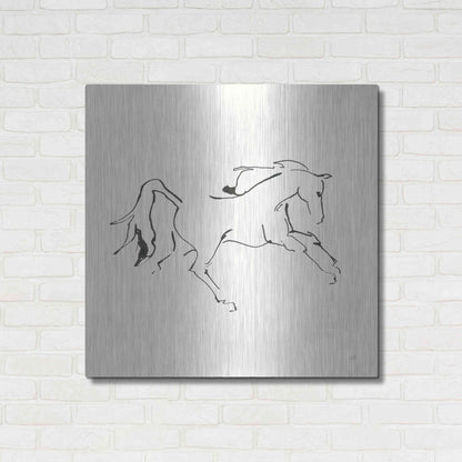 Luxe Metal Art 'Line Horse VII' by Chris Paschke, Metal Wall Art,36x36